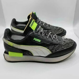 Puma Kids Boys Future Rider Visual Effects Casual Shoes Black Green Size 6.5 C